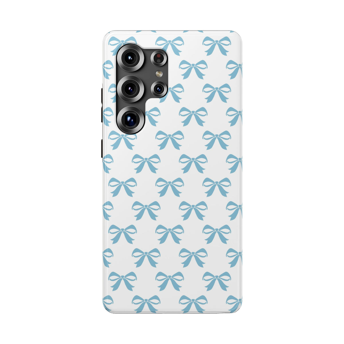 Baby Blue Bow protective phone case for Samsung Galaxy S25 Ultra, glossy finish