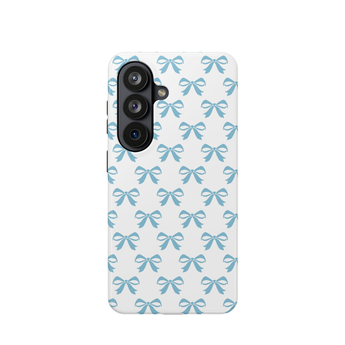 Baby Blue Bow protective phone case for Samsung Galaxy S26, glossy finish