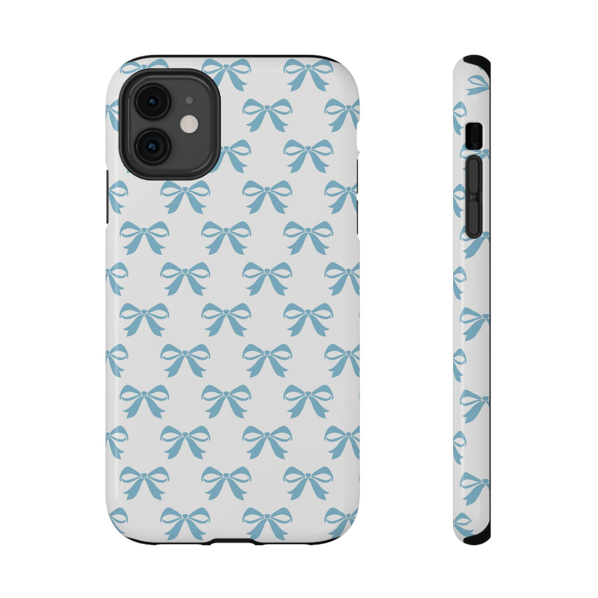 Baby Blue Bow protective phone case for iPhone 11, glossy finish
