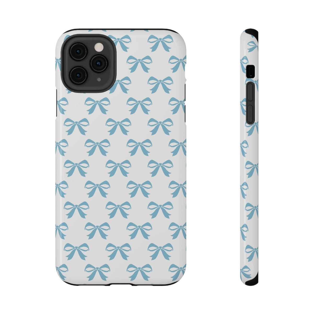 Baby Blue Bow protective phone case for iPhone 11 Pro Max, glossy finish