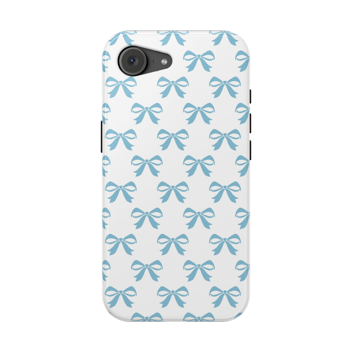 Baby Blue Bow MagSafe case for iPhone 16e, glossy finish