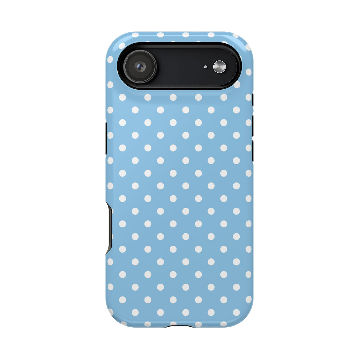 Baby Blue Polka Dot protective phone case for iPhone 17 Air, glossy finish