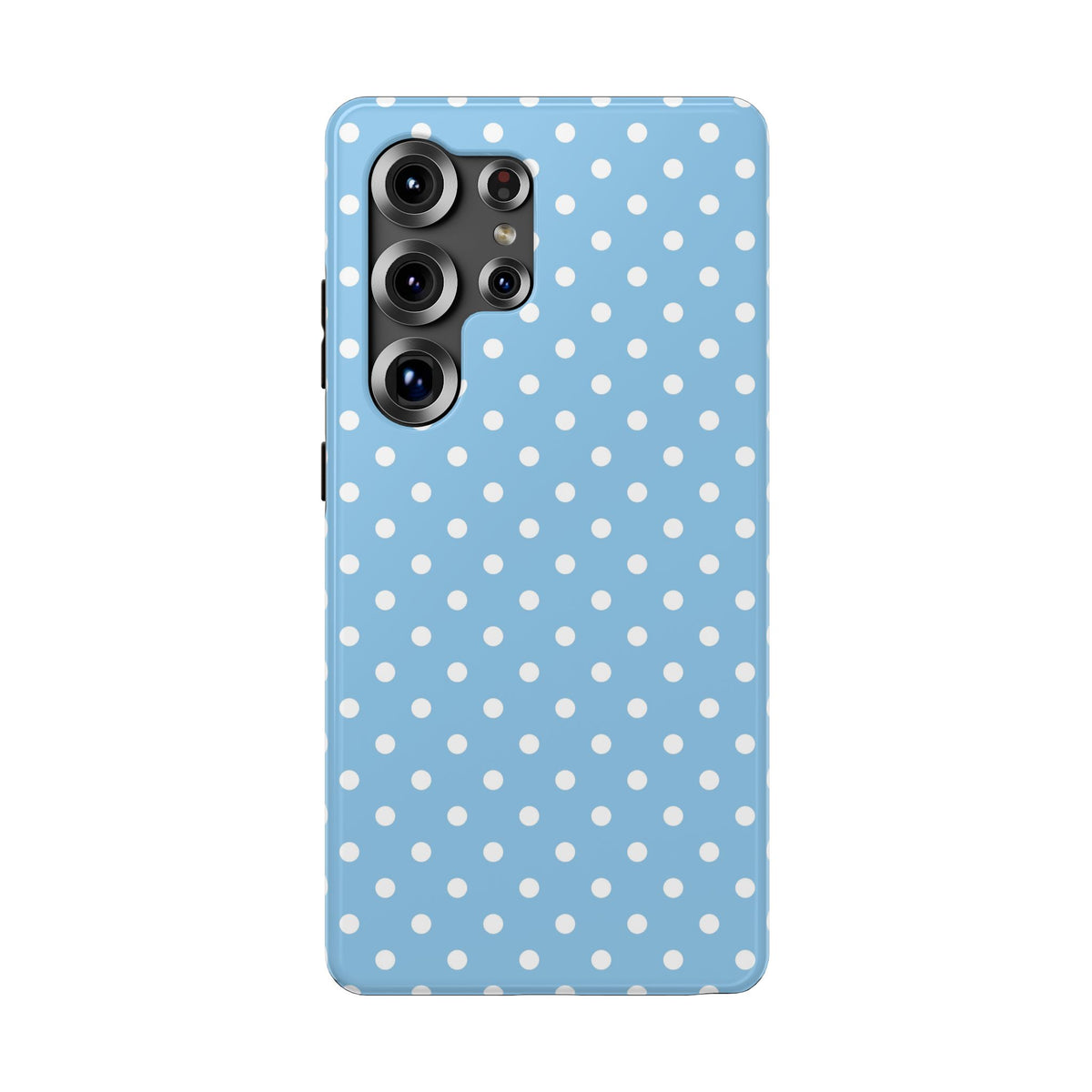 Baby Blue Polka Dot protective phone case for Samsung Galaxy S25 Ultra, glossy finish