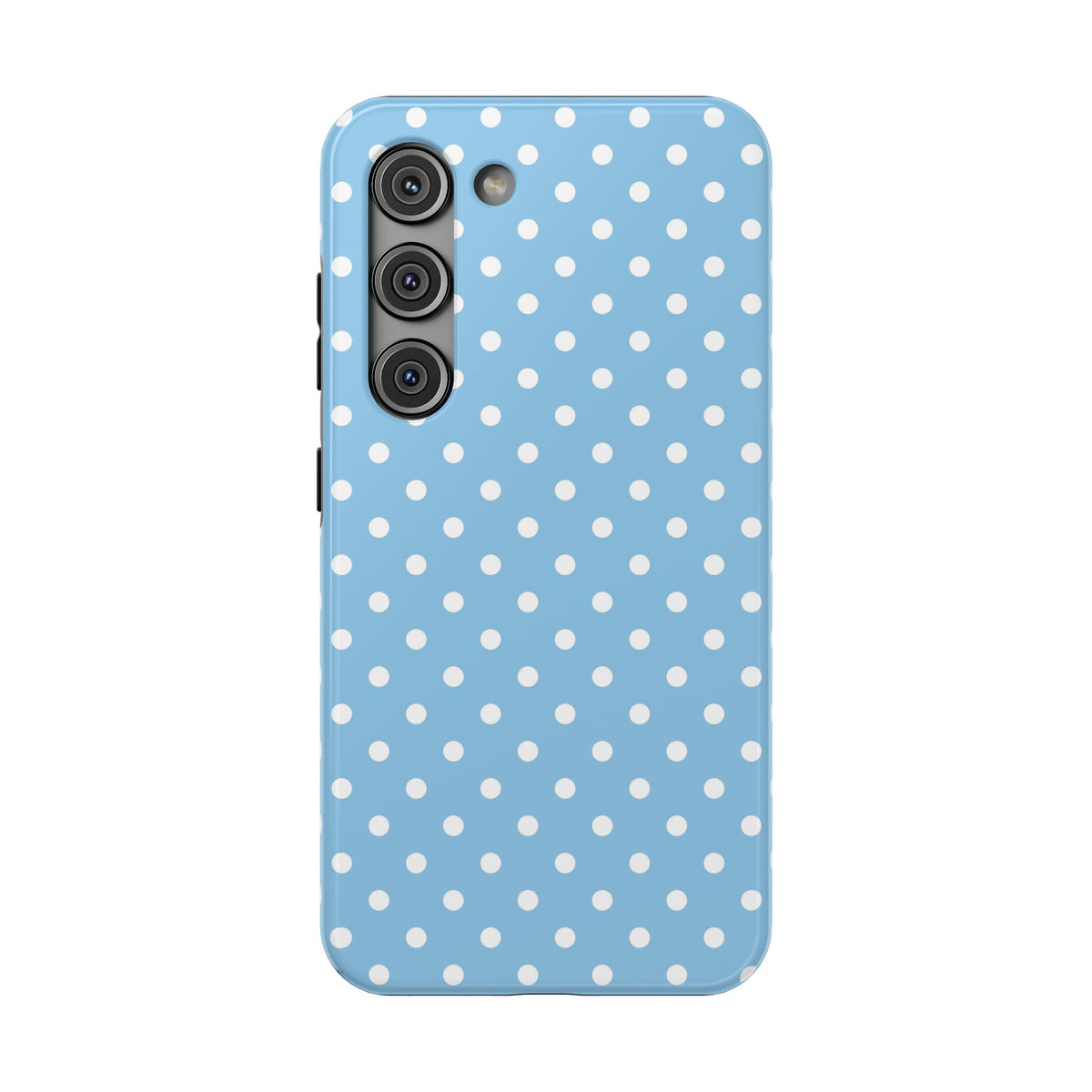 Baby Blue Polka Dot protective phone case for Samsung Galaxy S23, glossy finish