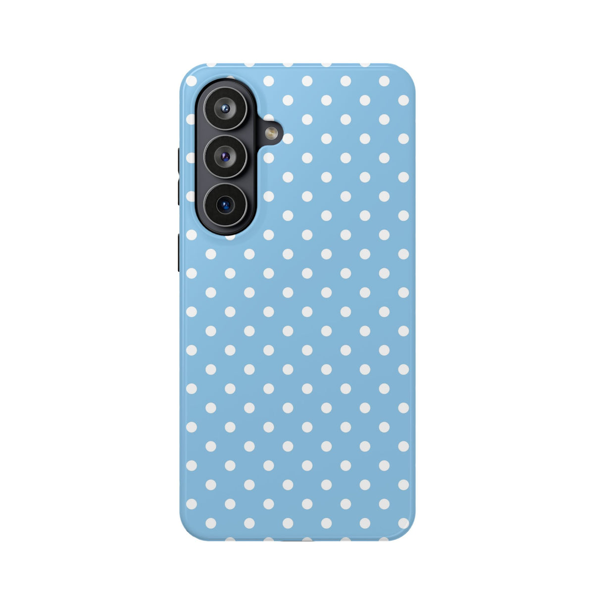 Baby Blue Polka Dot protective phone case for Samsung Galaxy S26 Plus, glossy finish