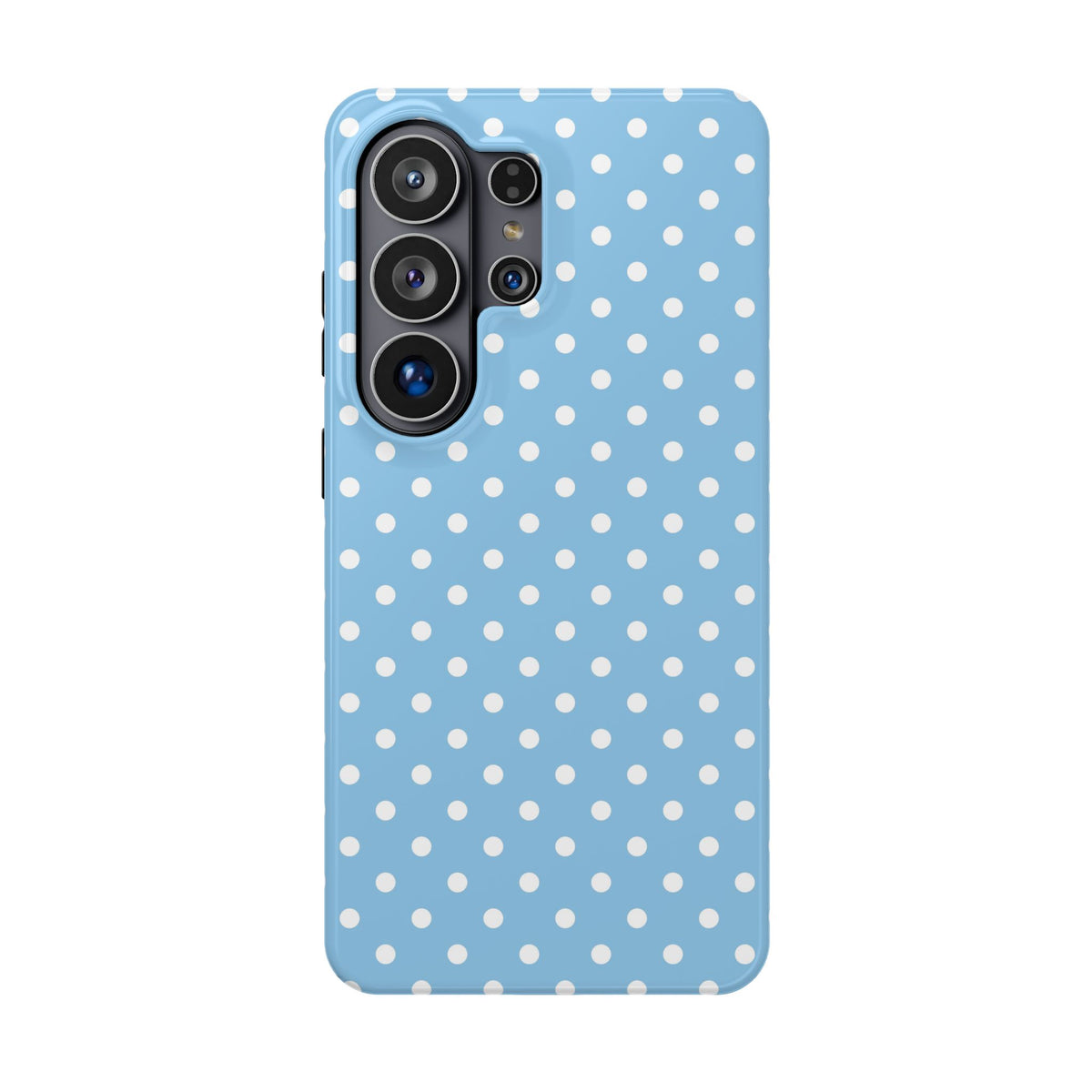 Baby Blue Polka Dot protective phone case for Samsung Galaxy S26 Ultra, glossy finish
