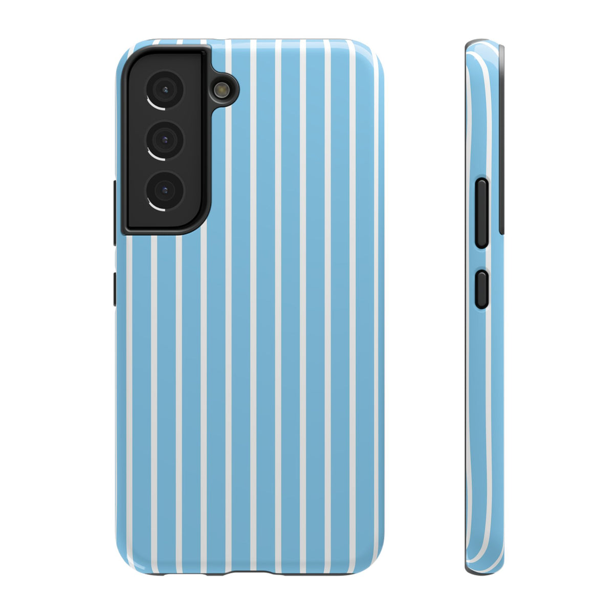Baby Blue Stripe protective phone case for Samsung Galaxy S22, glossy finish
