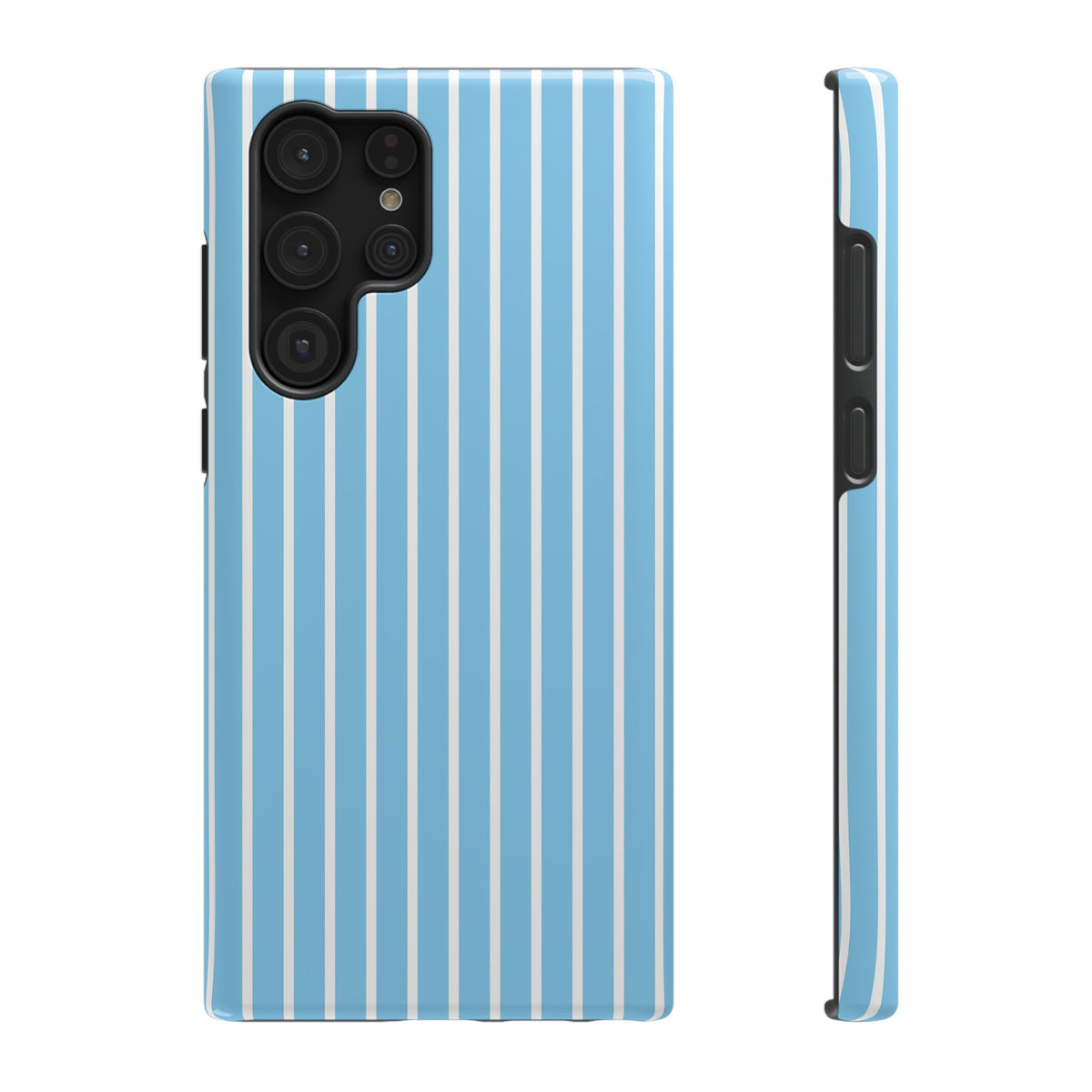 Baby Blue Stripe protective phone case for Samsung Galaxy S22 Ultra, glossy finish