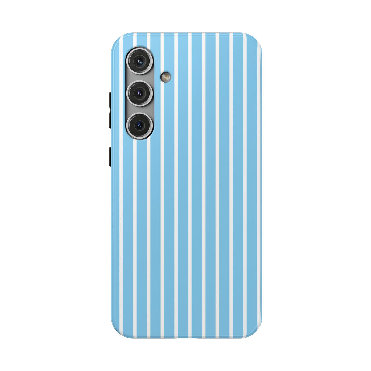 Baby Blue Stripe protective phone case for Samsung Galaxy S24 Plus, glossy finish