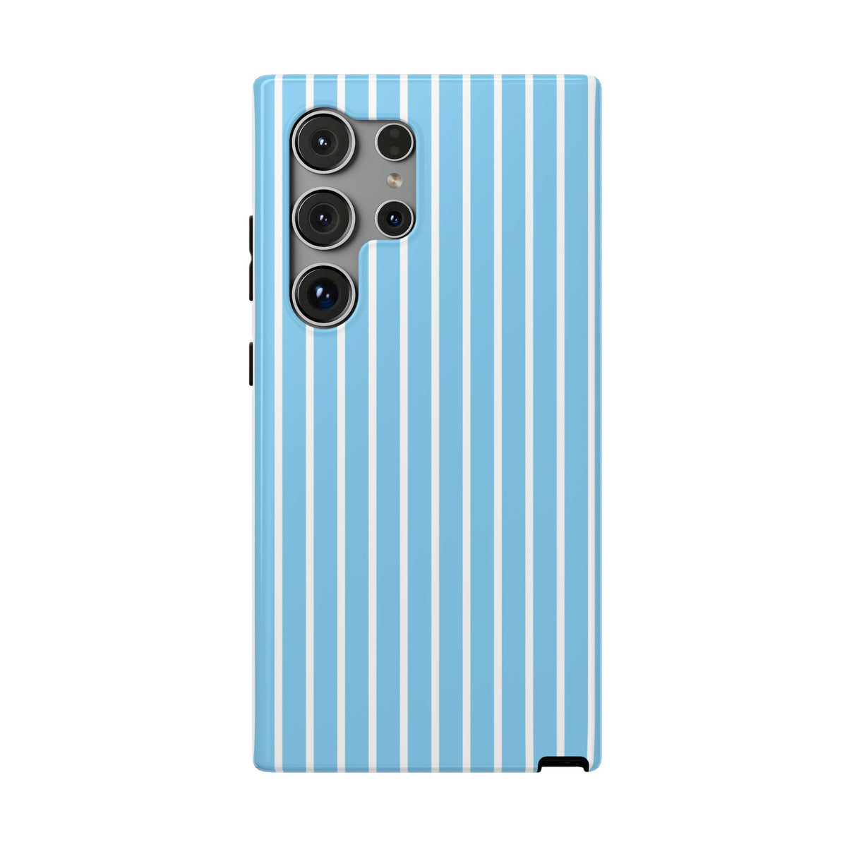 Baby Blue Stripe protective phone case for Samsung Galaxy S24 Ultra, glossy finish