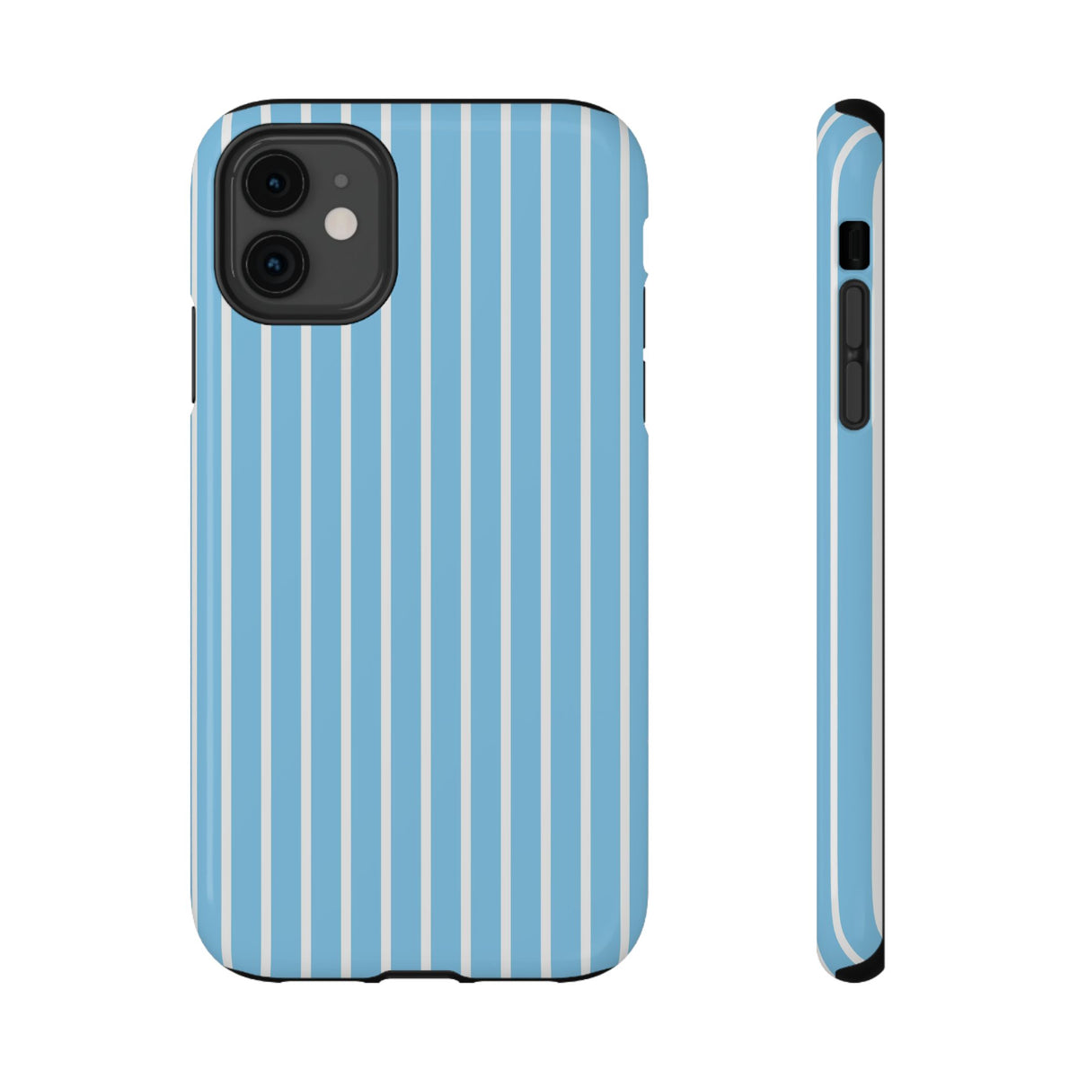 Baby Blue Stripe protective phone case for iPhone 11, glossy finish