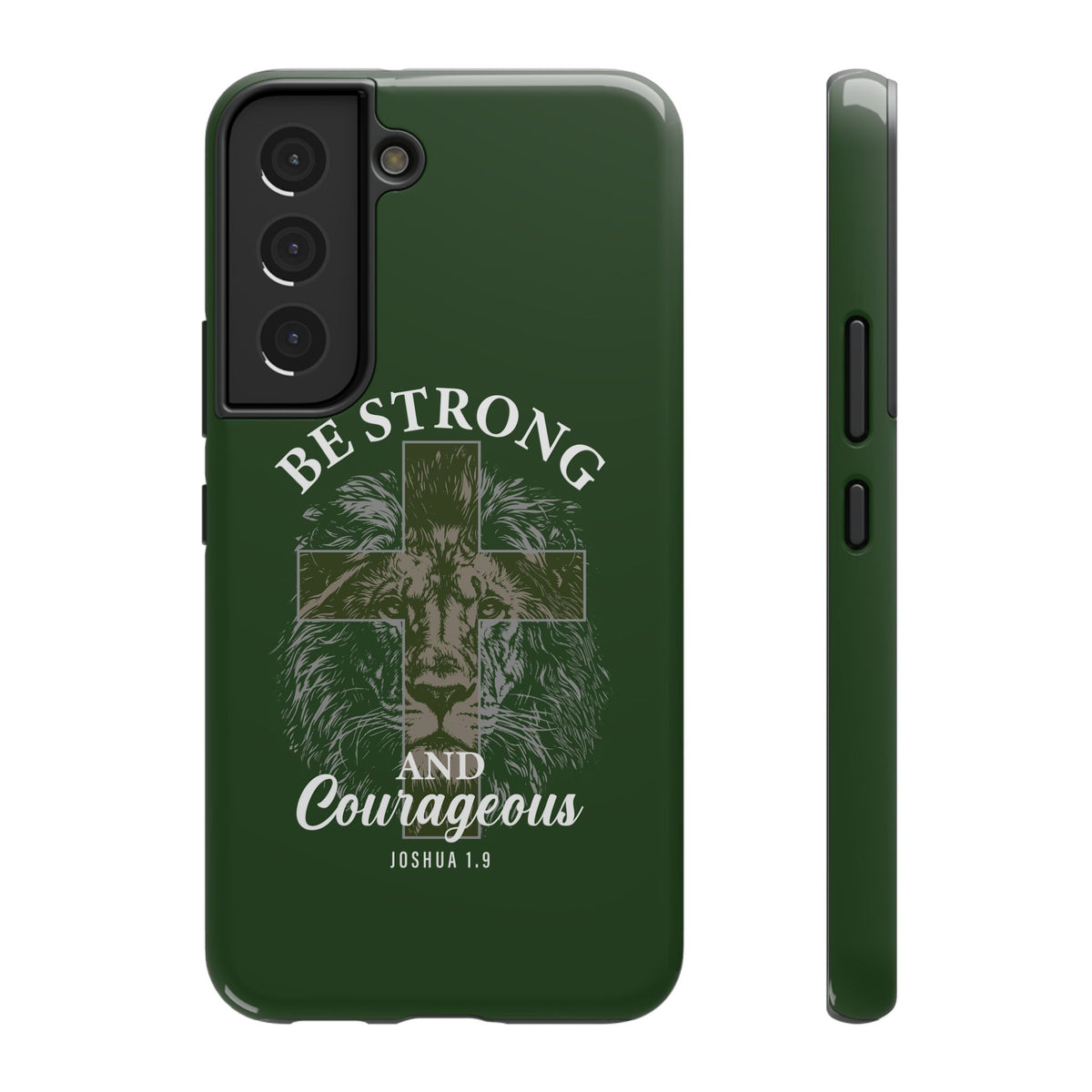 Be Strong Lion protective phone case for Samsung Galaxy S22, glossy finish