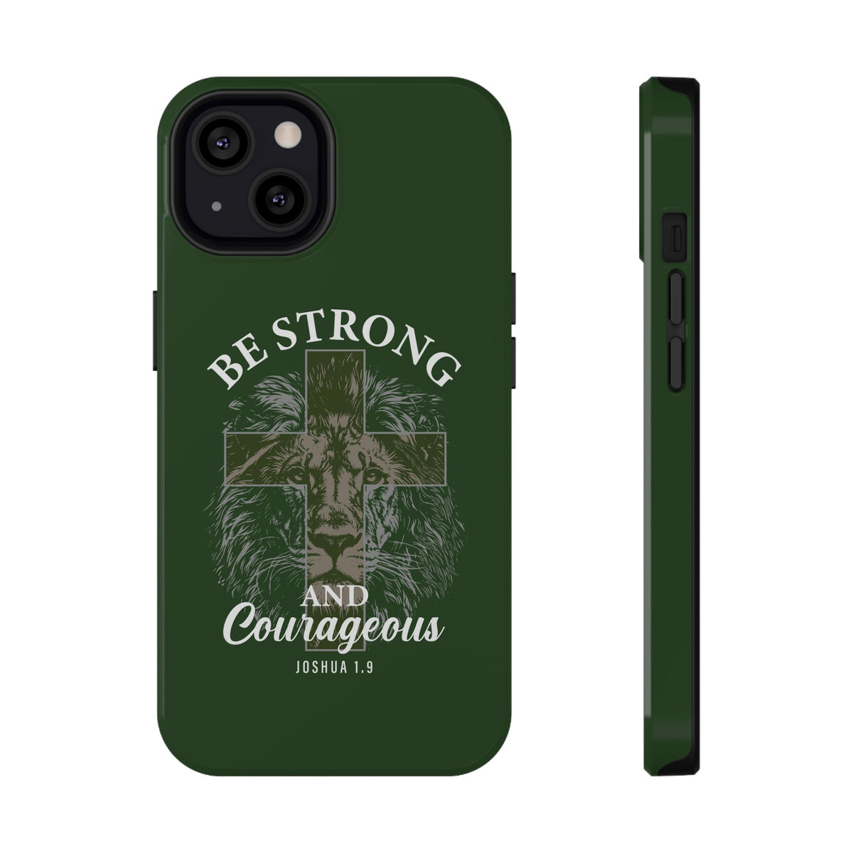 Be Strong Lion protective phone case for iPhone 13, glossy finish