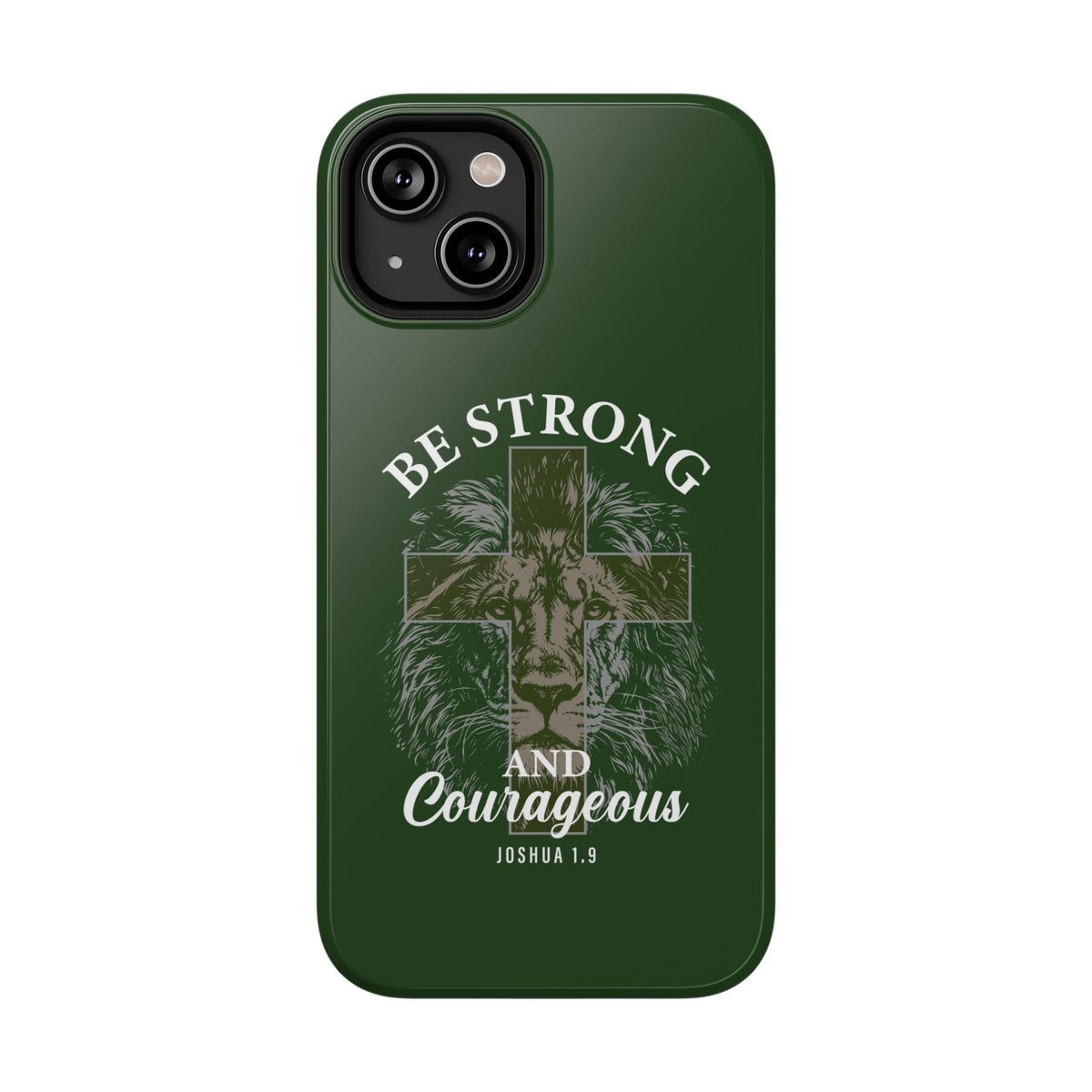 Be Strong Lion protective phone case for iPhone 14, glossy finish