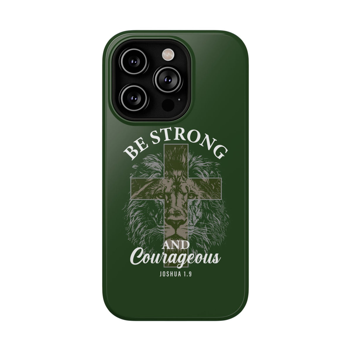 Be Strong Lion protective phone case for iPhone 14 Pro, glossy finish