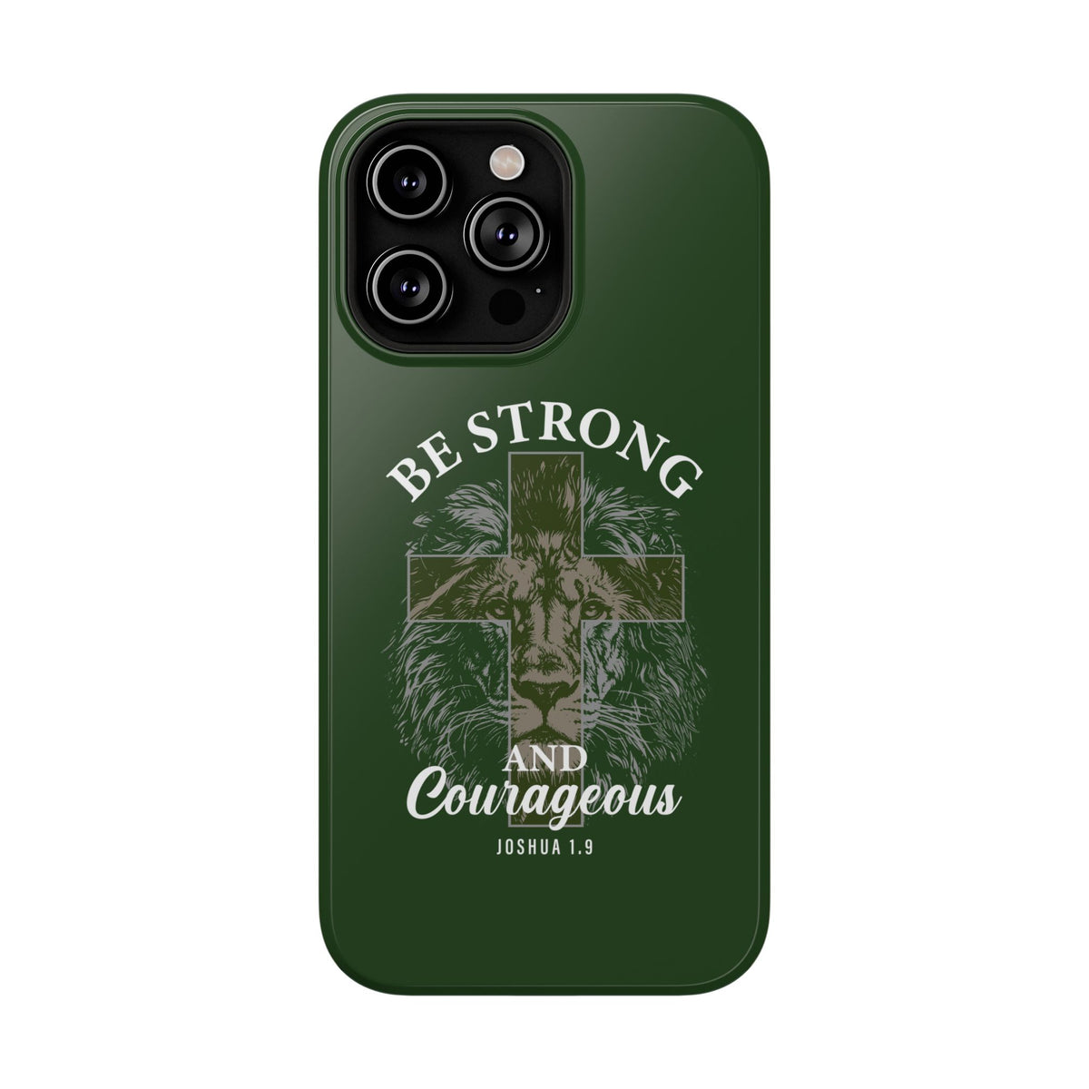 Be Strong Lion protective phone case for iPhone 14 Pro Max, glossy finish