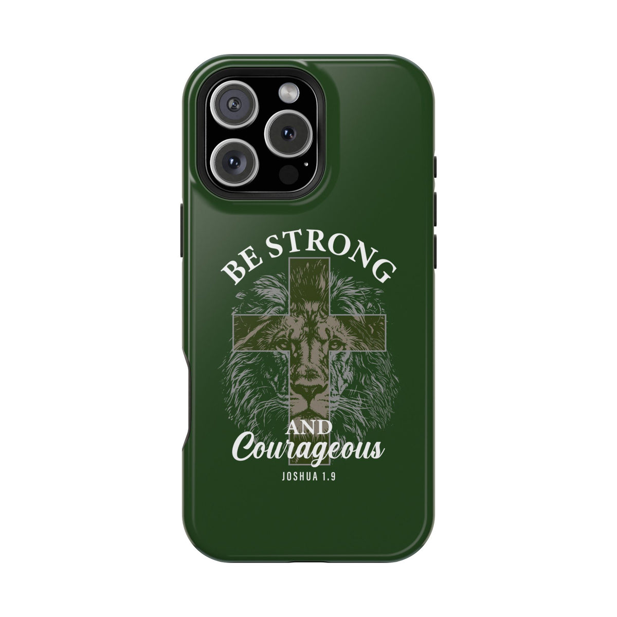 Be Strong Lion protective phone case for iPhone 16 Pro Max, glossy finish