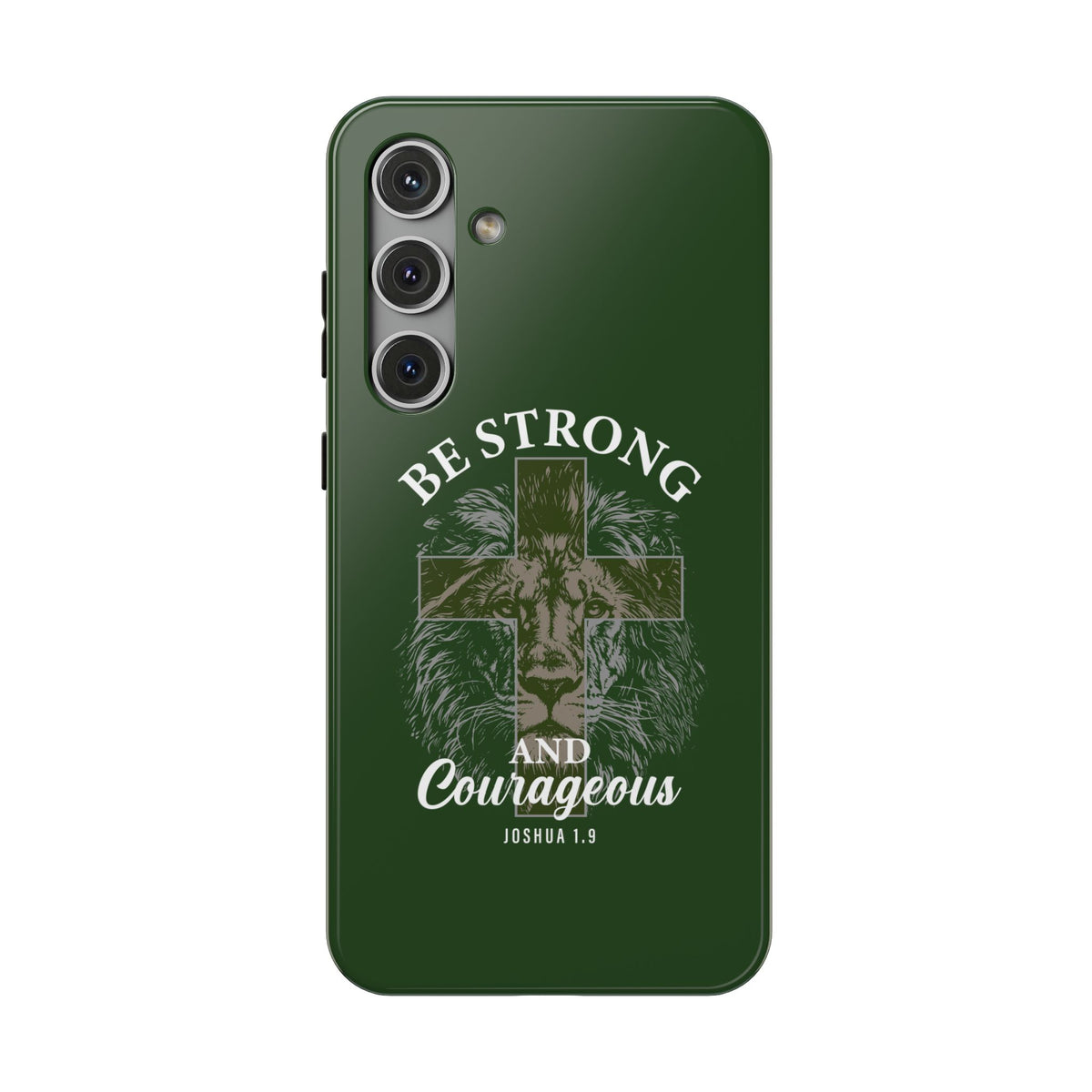 Be Strong Lion protective phone case for Samsung Galaxy S24 Plus, glossy finish