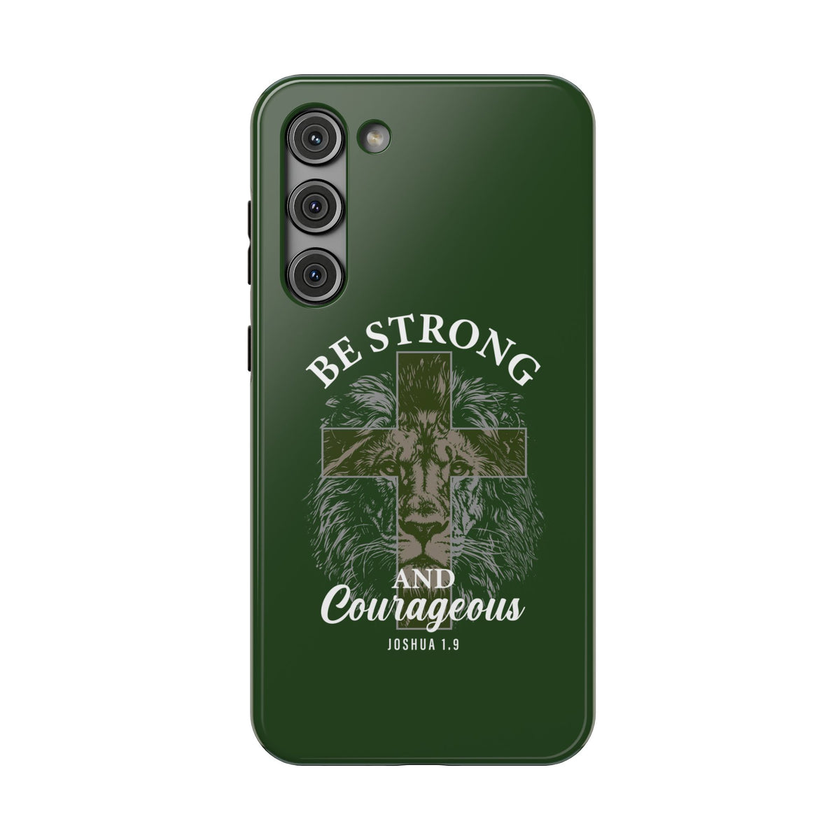 Be Strong Lion protective phone case for Samsung Galaxy S23 Plus, glossy finish