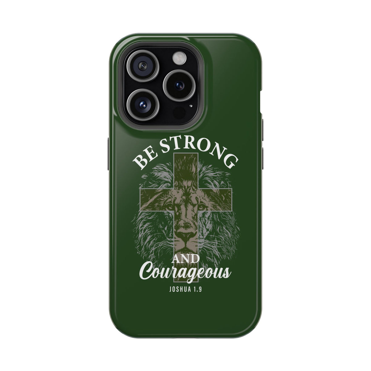 Be Strong Lion MagSafe case for iPhone 15 Pro, glossy finish