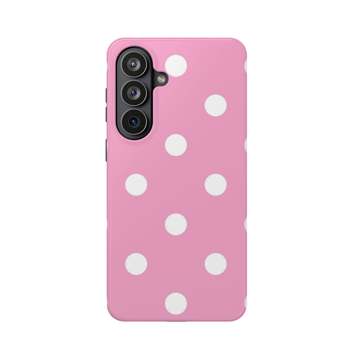 Big Pink Polka Dot protective phone case for Samsung Galaxy S26 Plus, glossy finish