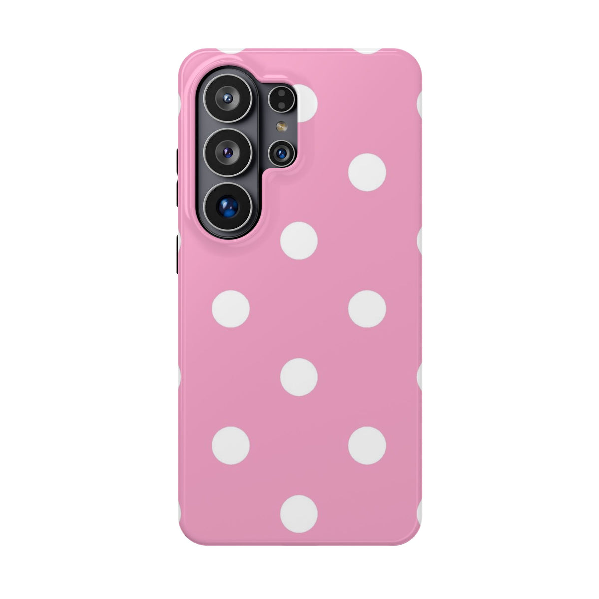 Big Pink Polka Dot protective phone case for Samsung Galaxy S26 Ultra, glossy finish