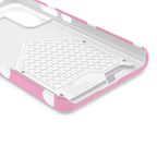 Big Pink Polka Dot phone case with card holder, close-up of the inside