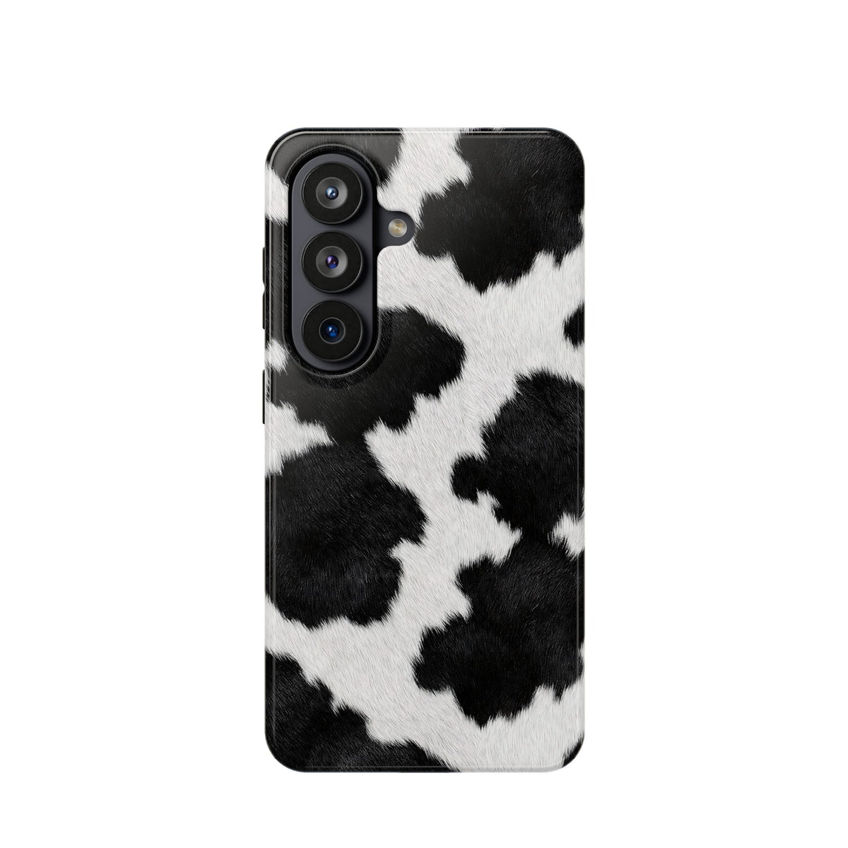 Black Cow Print MagSafe case for Samsung Galaxy S26, glossy finish