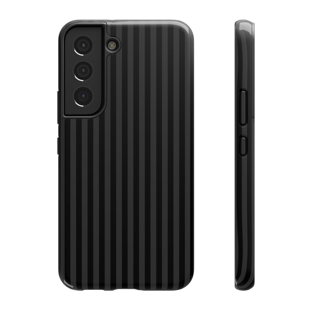 Black Pinstripe protective phone case for Samsung Galaxy S22, glossy finish