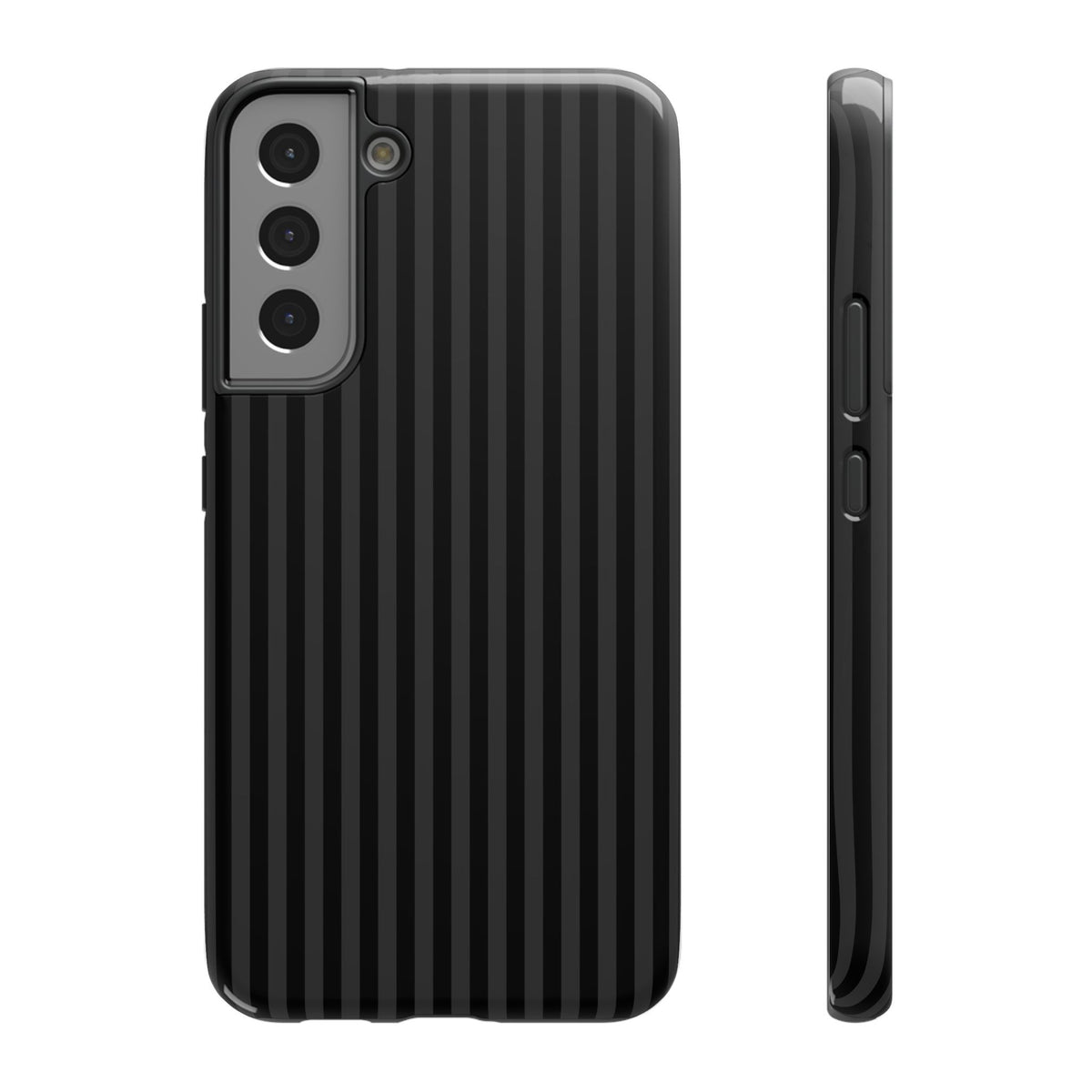 Black Pinstripe protective phone case for Samsung Galaxy S22 Plus, glossy finish