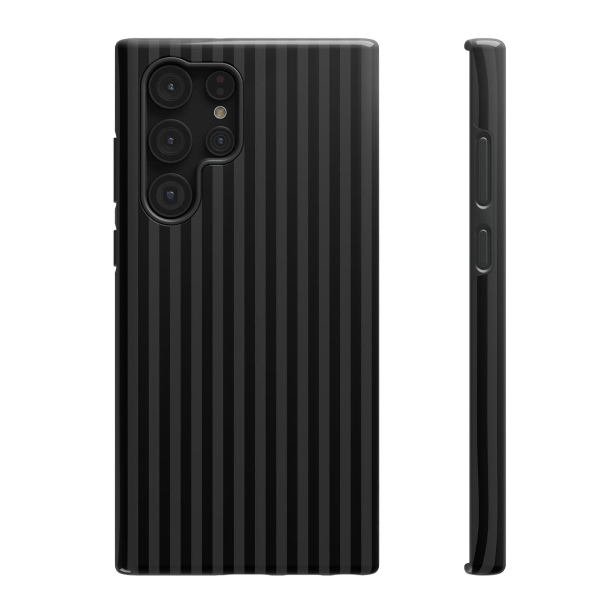 Black Pinstripe protective phone case for Samsung Galaxy S22 Ultra, glossy finish
