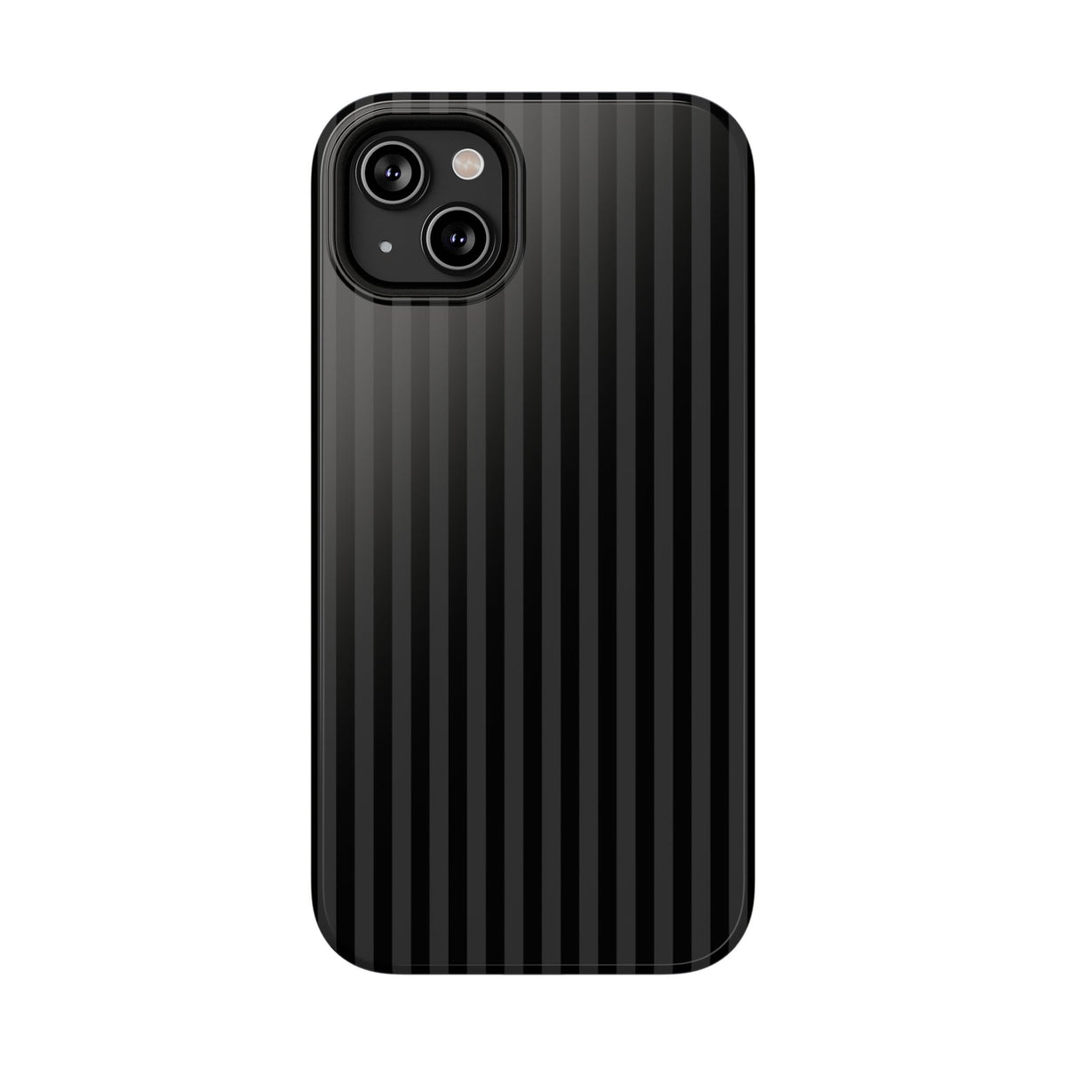 Black Pinstripe protective phone case for iPhone 14 Plus, glossy finish