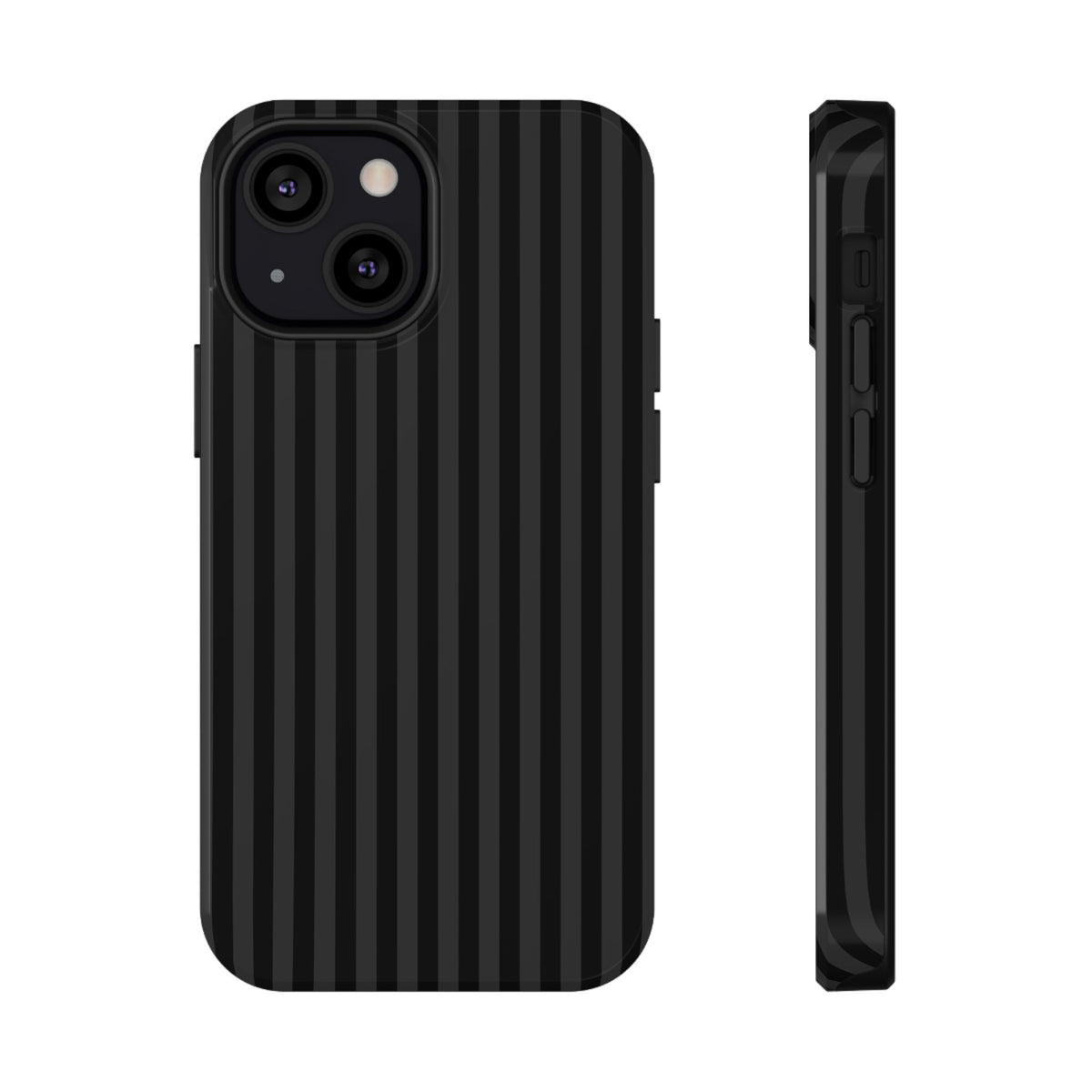 Black Pinstripe protective phone case for iPhone 13 Mini, glossy finish