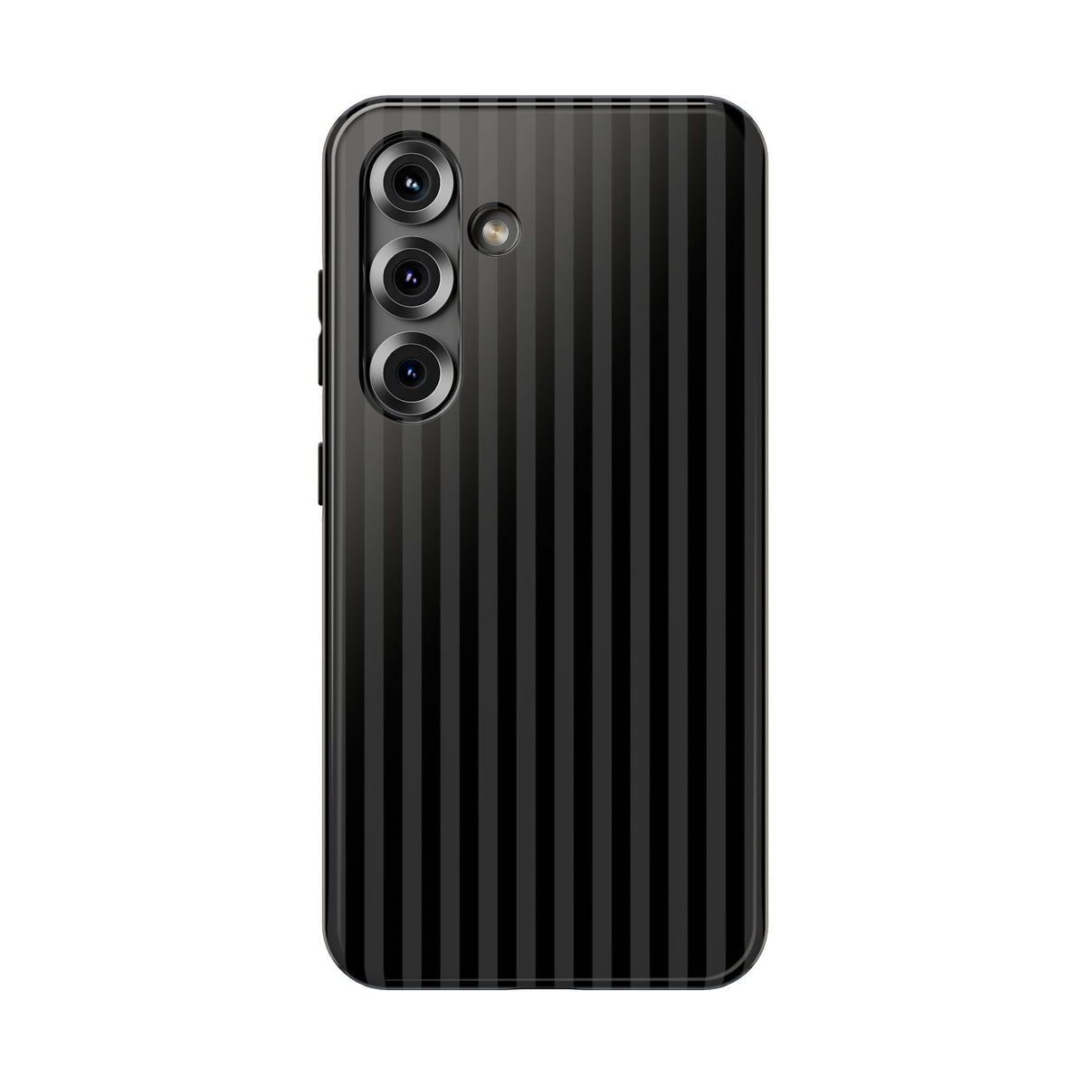 Black Pinstripe protective phone case for Samsung Galaxy S25, glossy finish