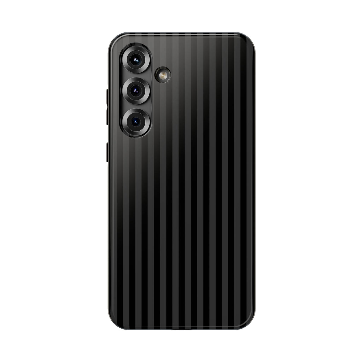Black Pinstripe protective phone case for Samsung Galaxy S25 Plus, glossy finish