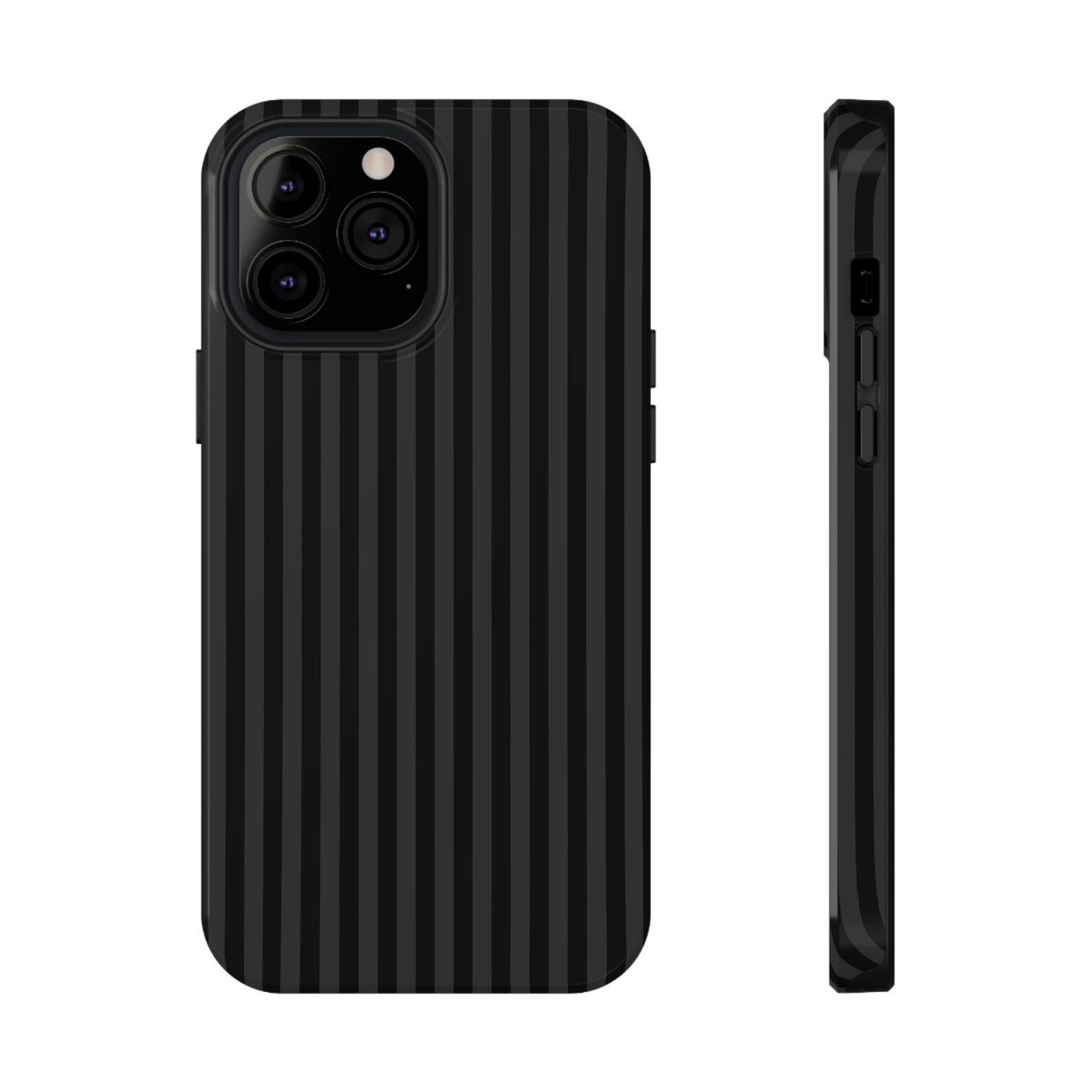 Black Pinstripe protective phone case for iPhone 13 Pro Max, glossy finish