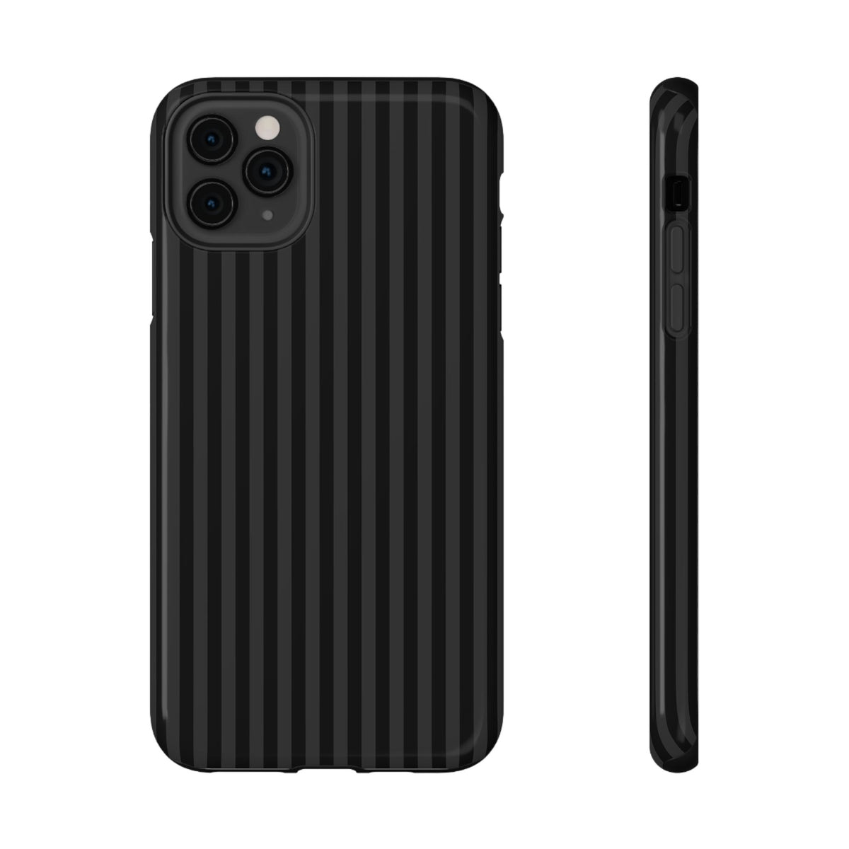 Black Pinstripe protective phone case for iPhone 11 Pro Max, glossy finish
