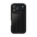 Black Pinstripe MagSafe case for iPhone 18 Pro, glossy finish
