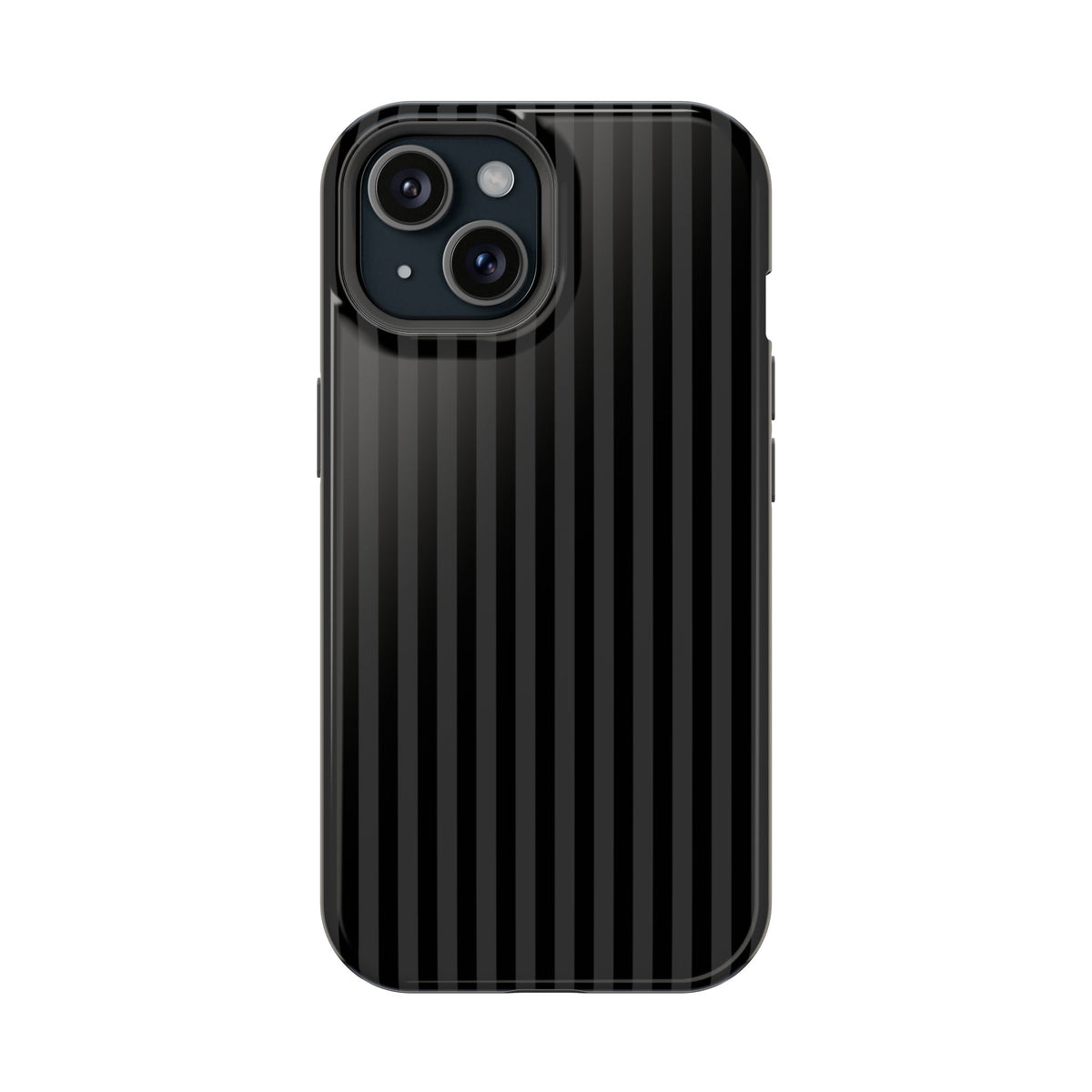 Black Pinstripe MagSafe case for iPhone 15, glossy finish