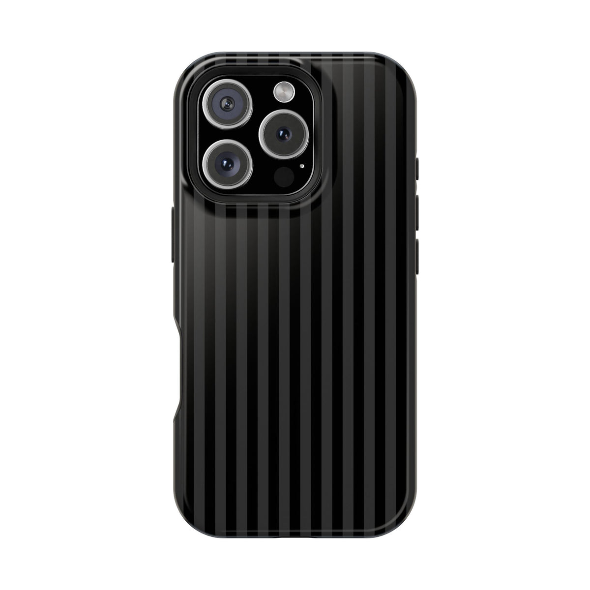 Black Pinstripe MagSafe case for iPhone 16 Pro, glossy finish
