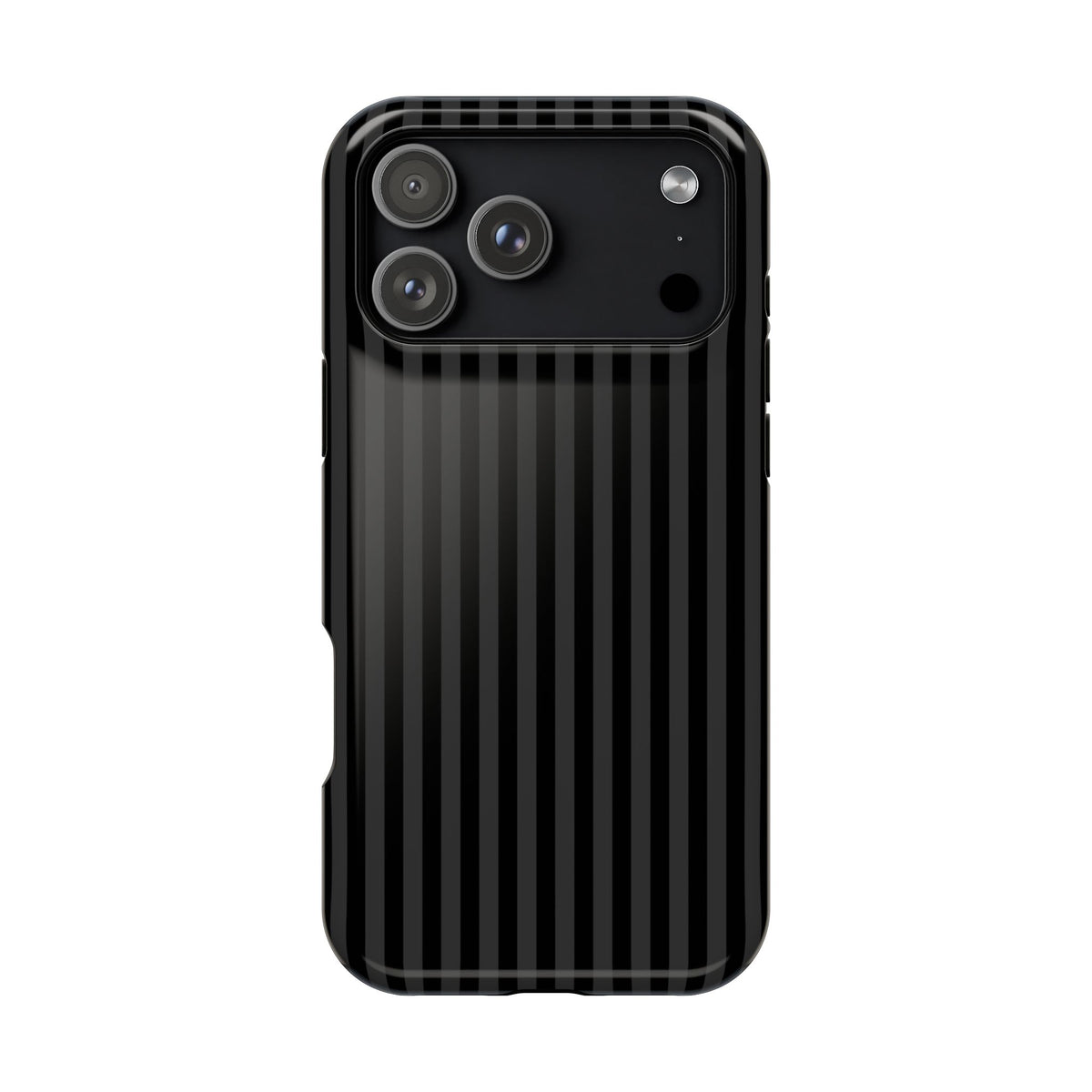 Black Pinstripe MagSafe case for iPhone 18 Pro Max, glossy finish