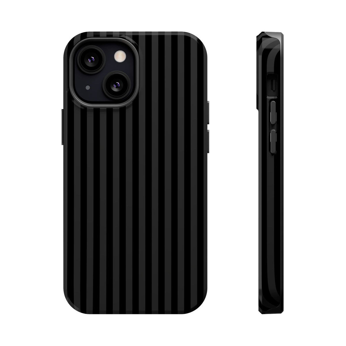 Black Pinstripe MagSafe case for iPhone 13 Mini, glossy finish