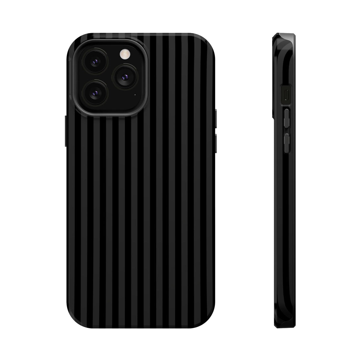Black Pinstripe MagSafe case for iPhone 13 Pro Max, glossy finish