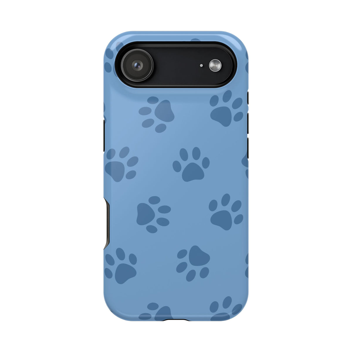 Blue Paw Print protective phone case for iPhone 17 Air, glossy finish