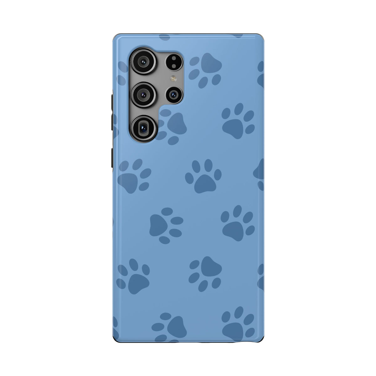 Blue Paw Print protective phone case for Samsung Galaxy S23 Ultra, glossy finish