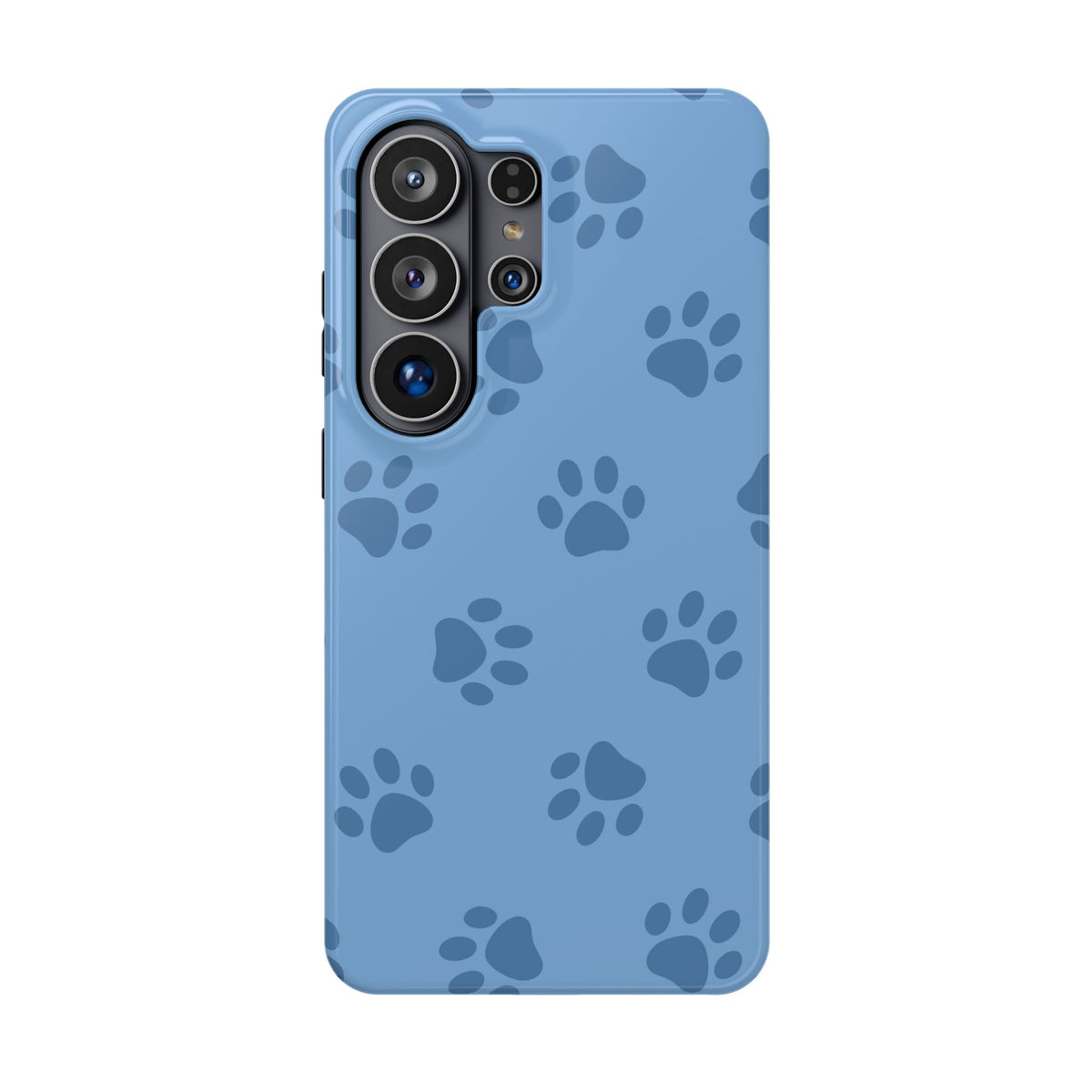 Blue Paw Print protective phone case for Samsung Galaxy S26 Ultra, glossy finish