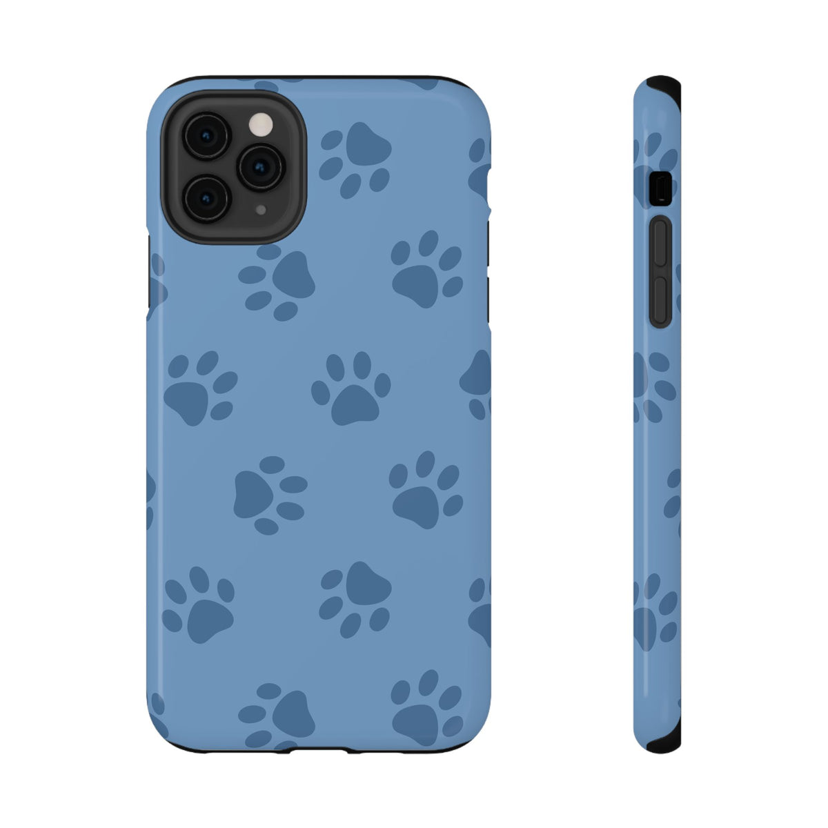 Blue Paw Print protective phone case for iPhone 11 Pro Max, glossy finish