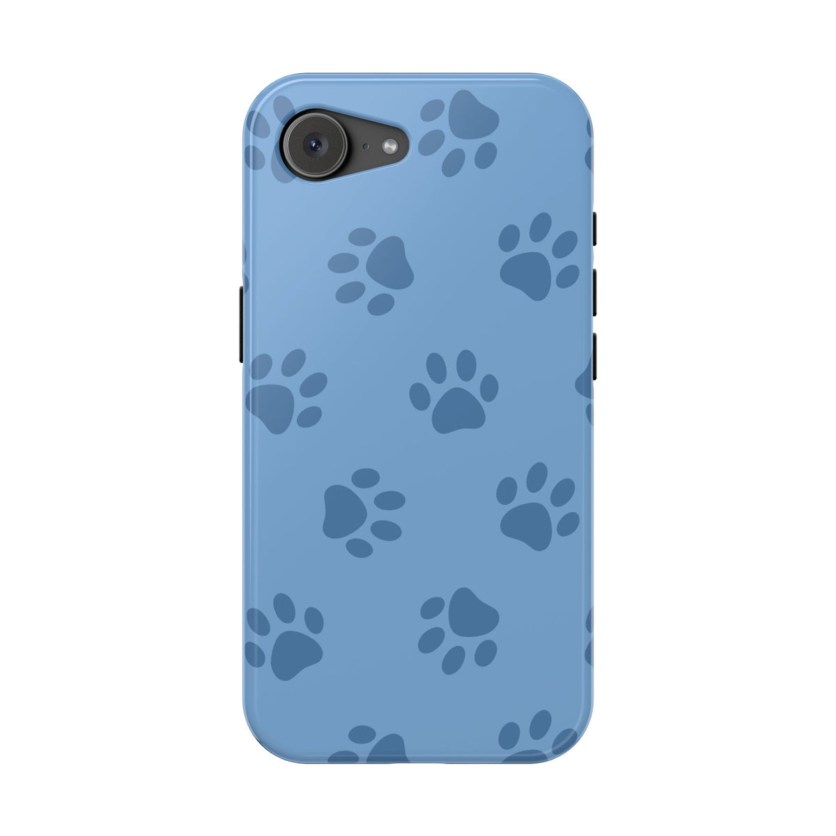 Blue Paw Print MagSafe case for iPhone 17e, glossy finish