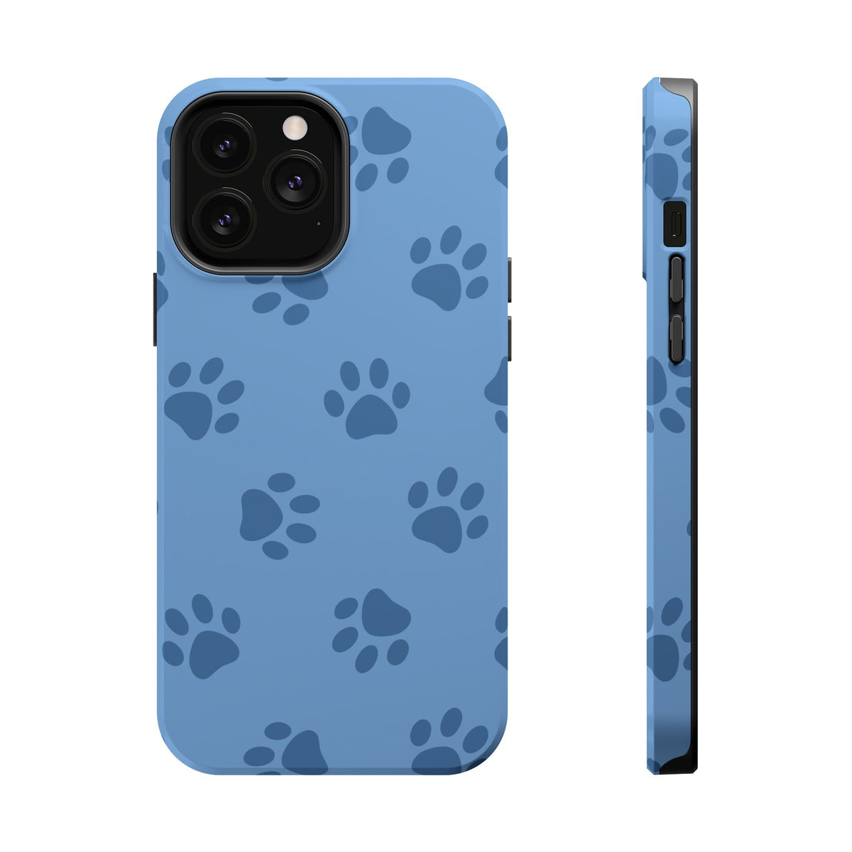 Blue Paw Print MagSafe case for iPhone 13 Pro Max, glossy finish