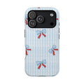 Blue Ribbon Stripe protective phone case for iPhone 18 Pro, glossy finish